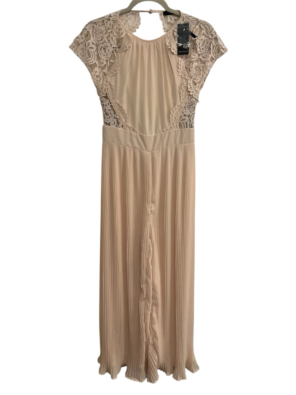 NWT TFNC London "Pearlie" Lace Jumpsuit - Nude / Blush - Size 8